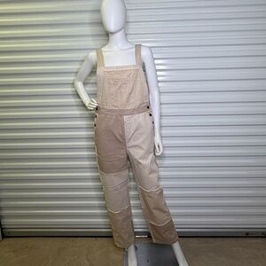 NWT Easel Womens S 100% Cotton Patchwork Boho Tan Adjustable Overalls